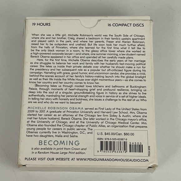 Becoming by Michelle Obama Read By The Author CD Set - Picture 4 of 11